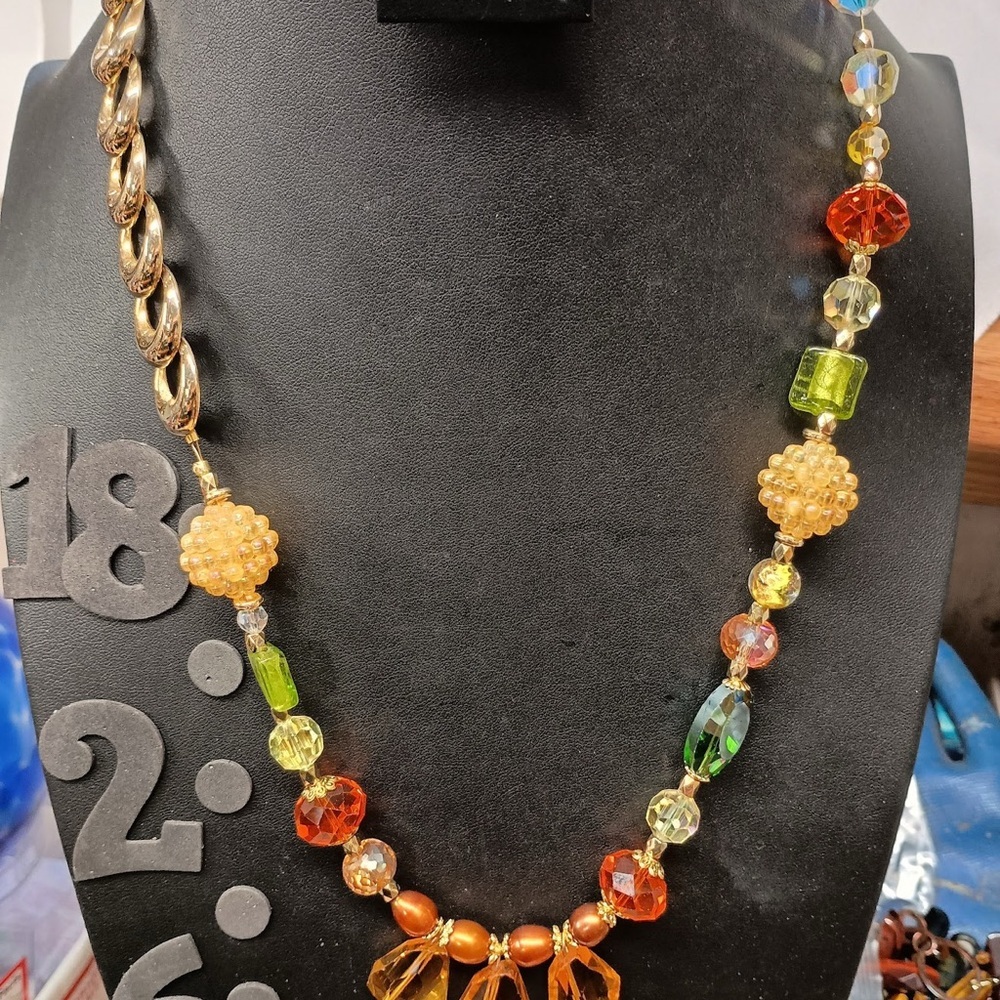 Artisan Multicolor Beaded crystal Necklace